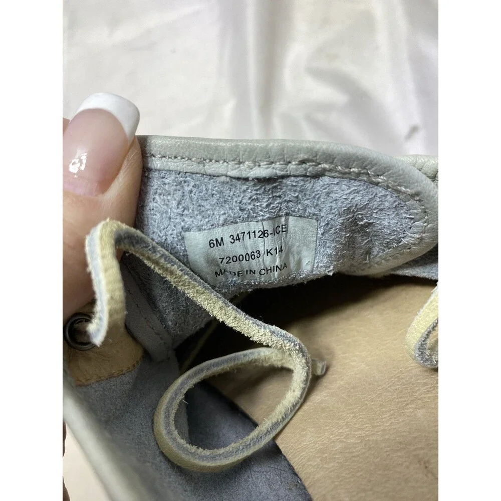 FRYE Mindy ICE Leather Sneakers Shoes Size 6 M Rawhide Laces 3471126-ICE - Picture 10 of 10